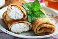 Crepes with cheese or fruits and cheese or apple