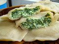 Stuffed pierogies with spinach and white cheese